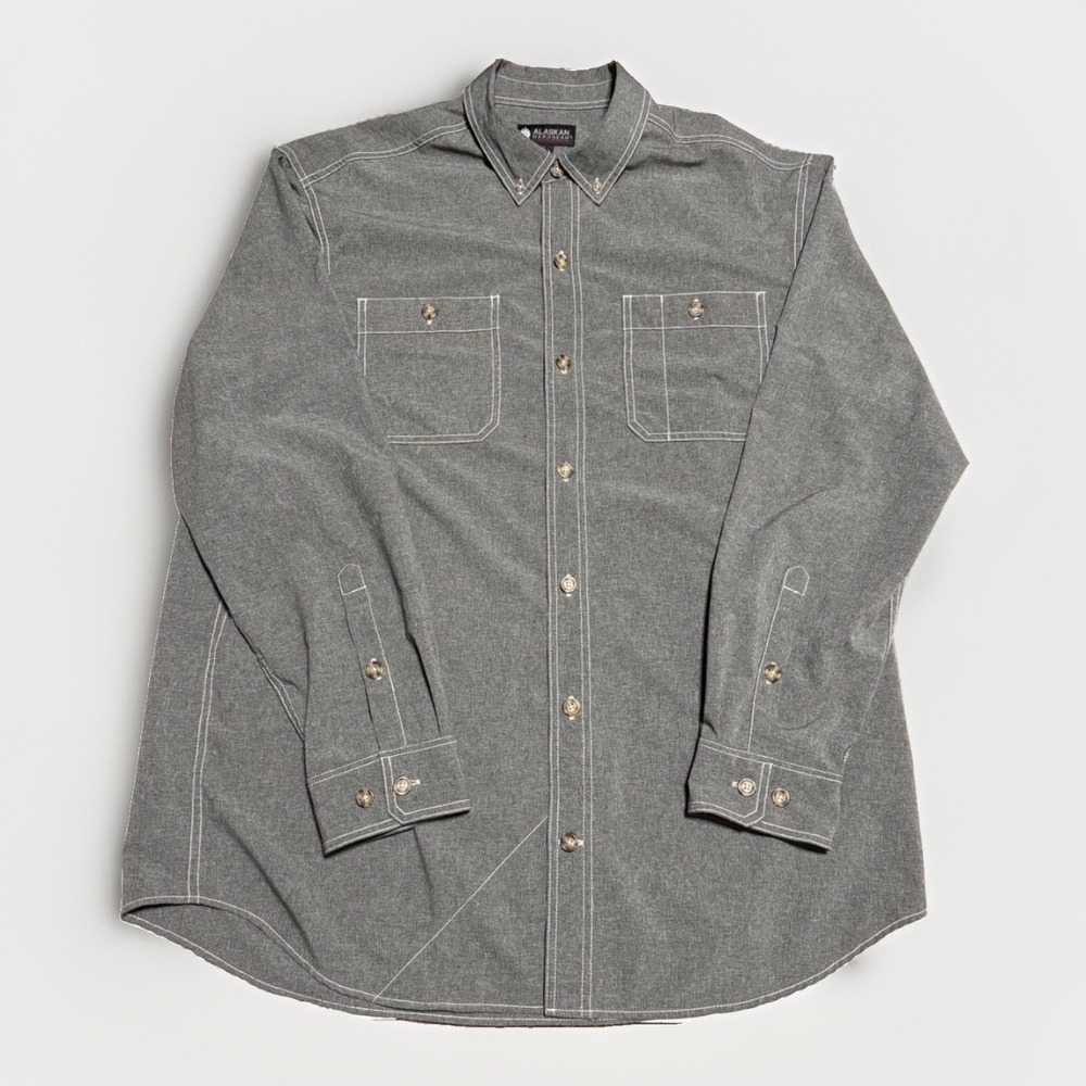 Alaskan Hardgear Duluth Trading Shirt Men's‎ XL Gray Button Up Work